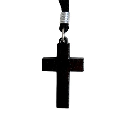 Cordão Cruz Madeira Preto