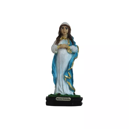 Coroa do Advento Vela e Imagem de Nossa Senhora Grávida - 12 cm