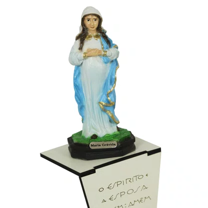 Coroa do Advento Vela e Imagem de Nossa Senhora Grávida