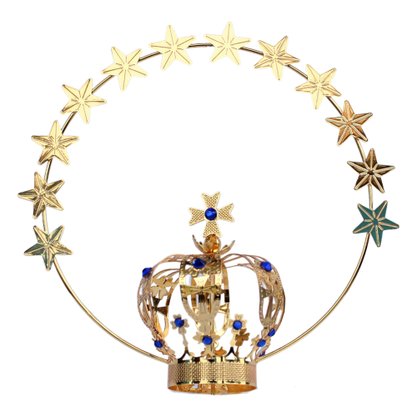Coroa Dourada 6 Petalas 13 Pedras Resplendor 2.6cm X 11.5cm