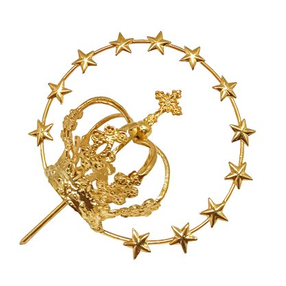 Coroa Dourada Resplendor 12 Estrelas 2cm X 6cm