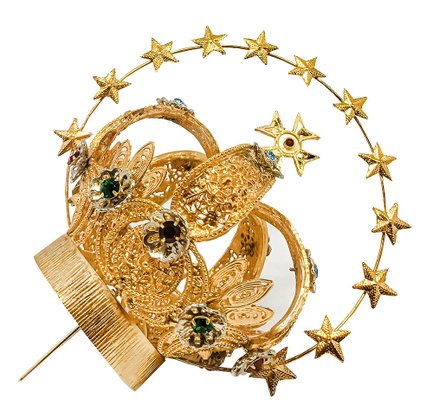 Coroa Dourada Resplendor 12 Estrelas 5cm x 13cm