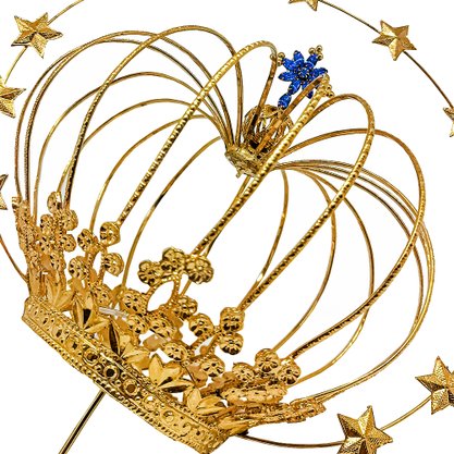 Coroa Dourada Resplendor 12 Estrelas 7cm X 19cm