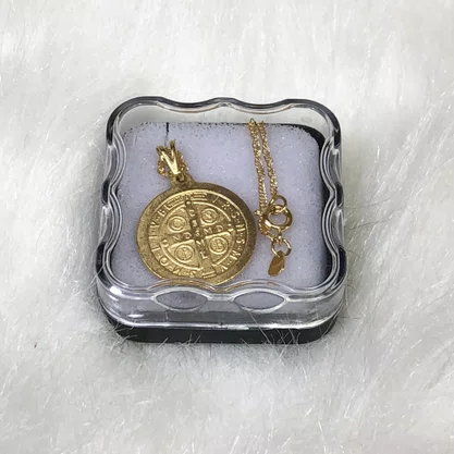 Corrente Banhada Dourada Medalha São Bento