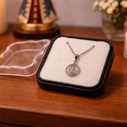 Corrente Medalha de São Bento Pequena - Inox