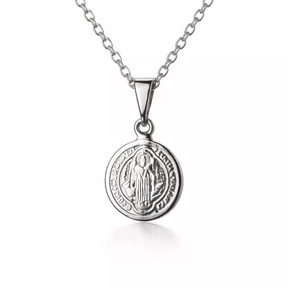 Corrente Medalha de São Bento Pequena - Inox