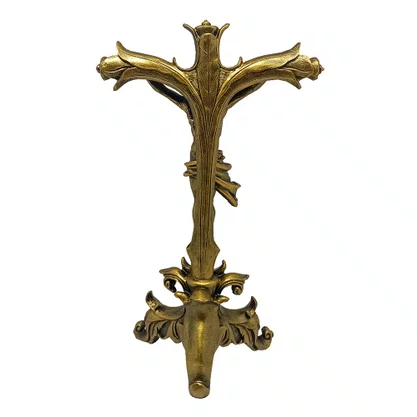 Crucifixo de Mesa Bronze de Resina Nacional - 27 cm