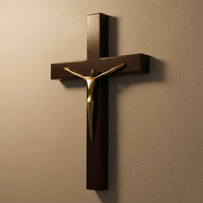 Crucifixo de Parede Cristo Estilizado - 30 cm x 19 cm