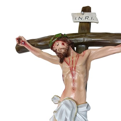 Crucifixo de Parede de Resina Nacional - 100 cm