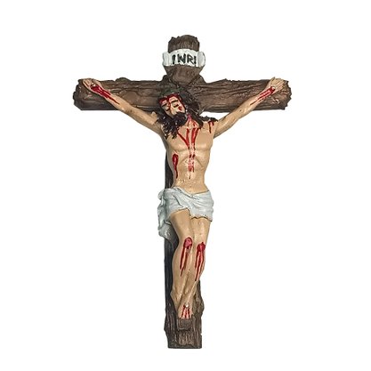 Crucifixo de Parede de Resina Nacional - 9.5 Cm