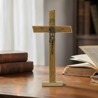 Crucifixo de Parede e Mesa MDF Athenas - 37,5 cm x 19 cm