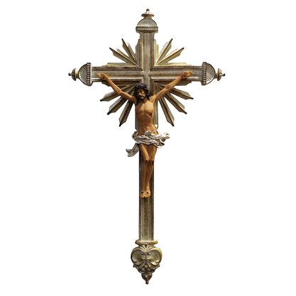 Crucifixo de Parede em Resina - 44 Cm X 25 Cm