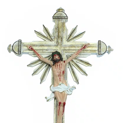 Crucifixo de Parede em Resina - 44 cm x 25 cm