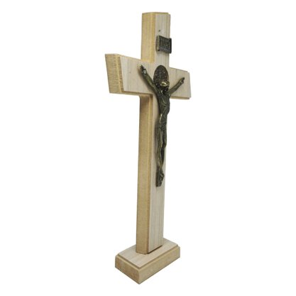 Crucifixo de Parede/mesa Mdf em Tirol 27 Cm