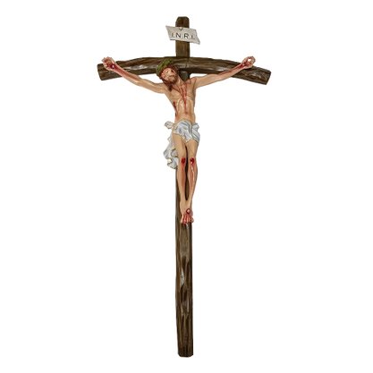 Crucifixo de Parede de Resina Nacional - 100 cm