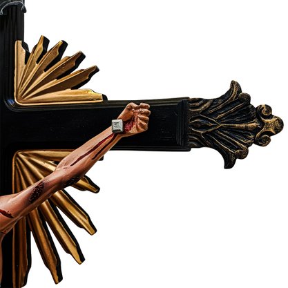 Crucifixo e Cristo em Resina com Pedestal 2.22cm