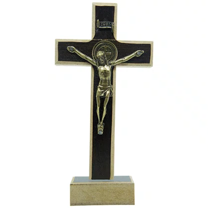 Crucifixo Parede e Mesa Mdf Revestido12 cm
