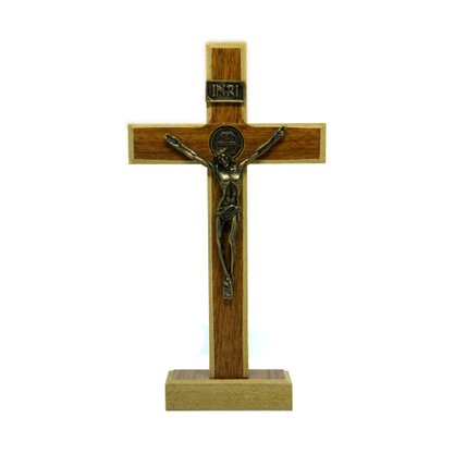 Crucifixo Parede e Mesa  Mdf Athenas 17 Cm