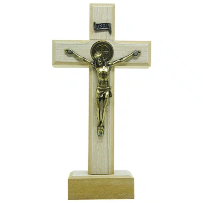 Crucifixo Parede/mesa Mdf em Tirol 13 Cm