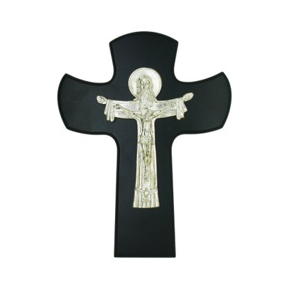 Crucifixo Prata Madeira 18 cm
