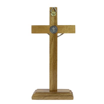 Crucifixo de São Bento em Madeira - 22 cm 