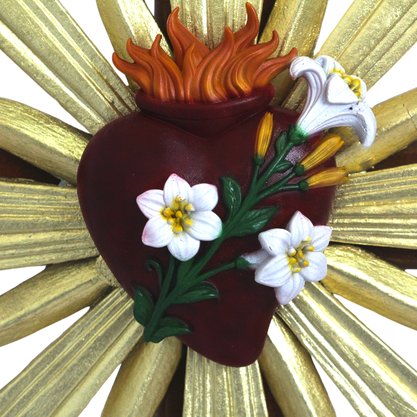 Cruz de Madeira Parede e Mesa Resplendor do Castíssimo Coração de José - 62 Cm X 34 Cm
