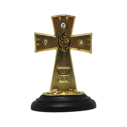 Cruz Dourada Strass Mesa - 7 cm