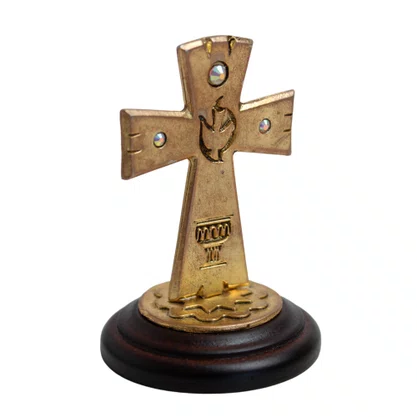 Cruz Dourada Strass Mesa - 7 cm