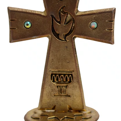 Cruz Dourada Strass Mesa - 7 cm