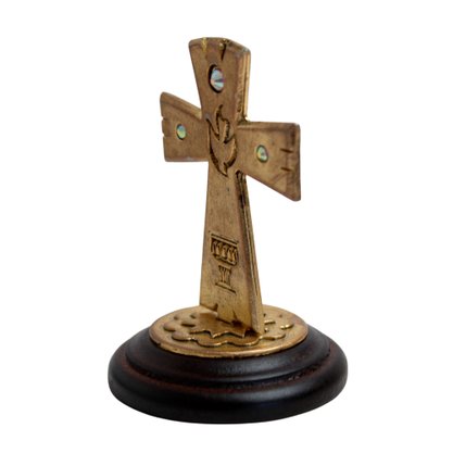 Cruz Dourada Strass Mesa - 7 cm