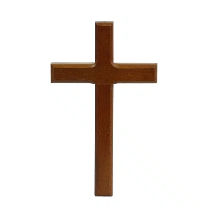 Cruz Madeira Clara Parede - 15 cm