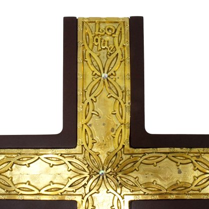 Cruz Matrimonio Dourada Madeira 40 cm