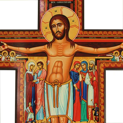 Cruz de Parede São Damião em MDF - 150 cm X 100 cm