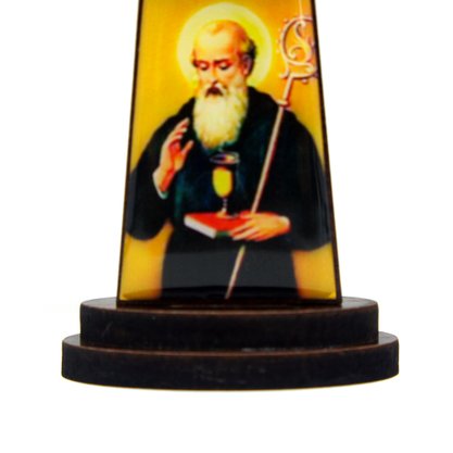 Cruz de Mesa Sao Bento em Mdf Resinado 15 Cm