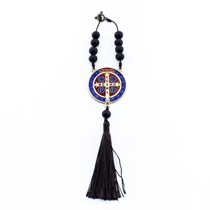 Dezena Carro de São Bento Medalha Pompom - 8 mm