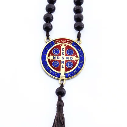 Dezena Carro de São Bento Medalha Pompom - 8 mm