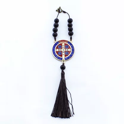 Dezena Carro de São Bento Medalha Pompom - 8 mm
