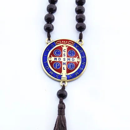 Dezena Carro de São Bento Medalha Pompom - 8 mm