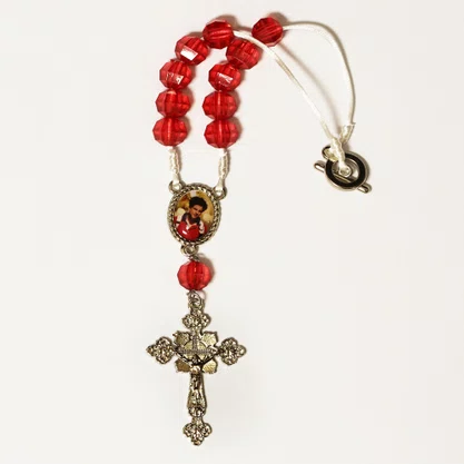 Dezena para Carro de São Carlo Acutis Vermelho