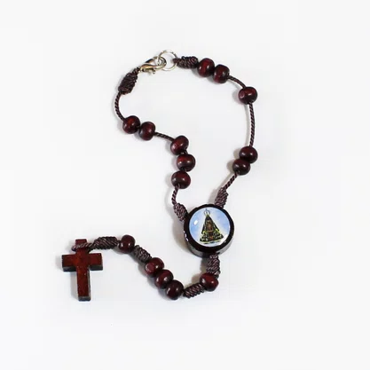 Dezena de Carro Madeira Vermelha de Nossa Senhora Aparecida e São Cristóvão - 6 mm