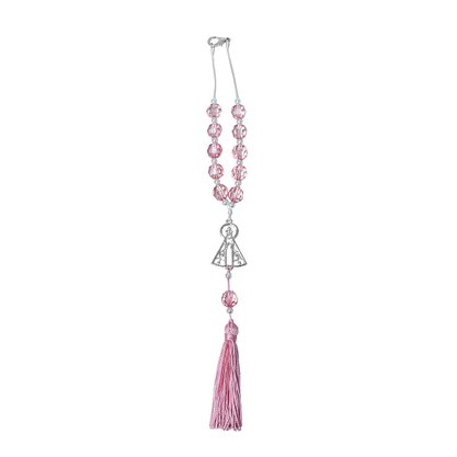 Dezena de Carro Nossa Senhora Aparecida Contas Rosas 10 Mm