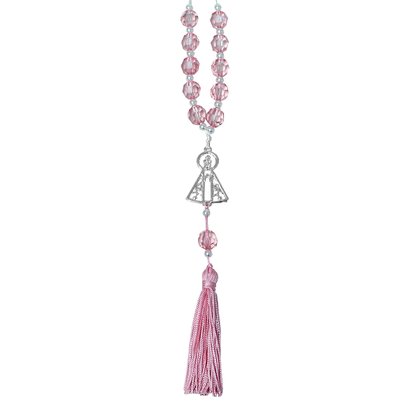 Dezena de Carro Nossa Senhora Aparecida Contas Rosas 10 Mm