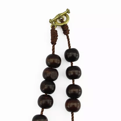 Dezena de Carro São Miguel Arcanjo e São Cristóvão Madeira Marrom - 10 mm