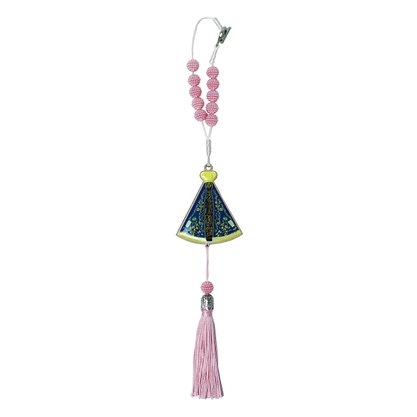 Dezena para Carro de Nossa Senhora Aparecida Contas Rosas 8 Mm