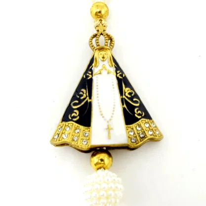 Dezena para Carro Pérolas Estilizadas Nossa Senhora Aparecida 15 mm