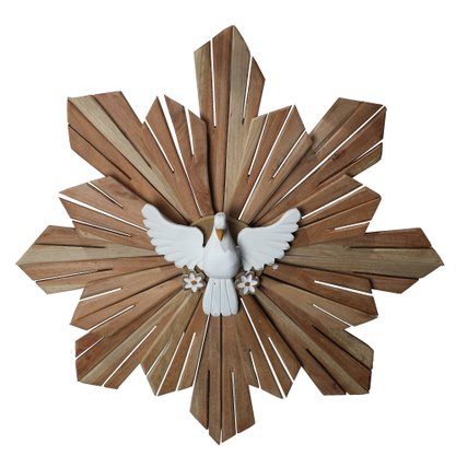 Divino Espírito Santo de Madeira Clara - 81 cm x 81 cm