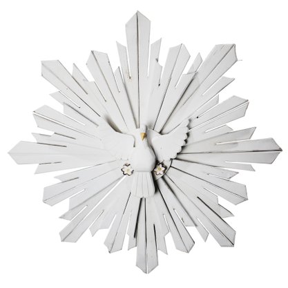 Divino Espírito Santo de Madeira Platinada - 76 cm 
