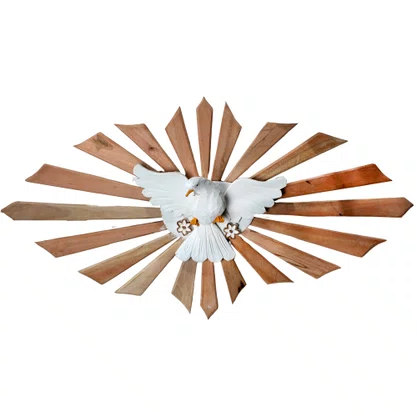 Divino Espírito Santo Madeira Clara Oval Simples - 68 cm x 111 cm