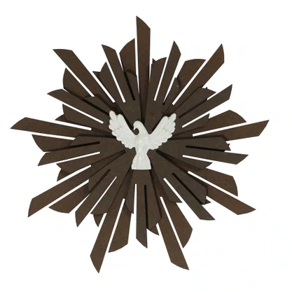 Divino Espírito Santo MDF Marrom - 23 cm x 23 cm