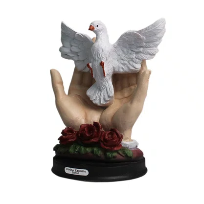 Divino Espírito Santo nas Mãos de Resina Nacional - 15 cm